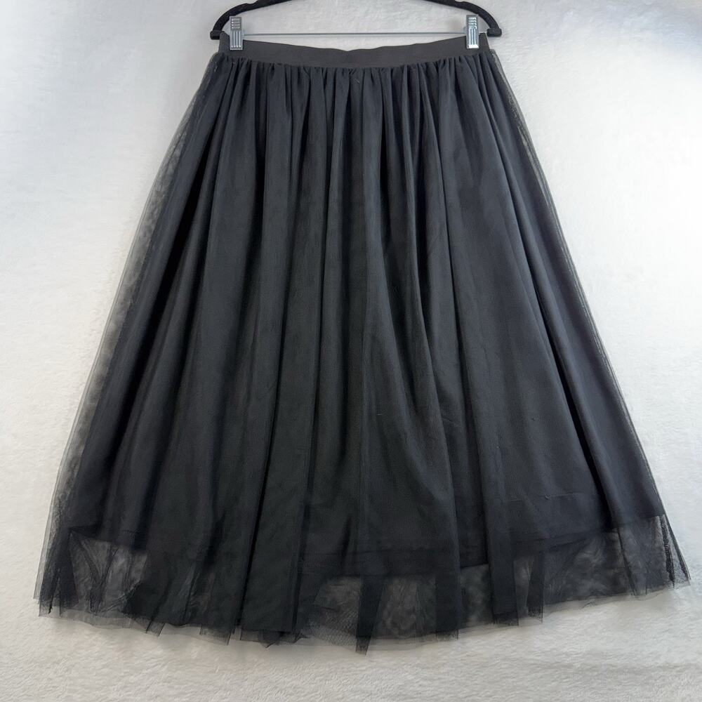 Divided H&M M Medium Midi Skirt Black Tulle Holiday Whimsigoth Fairycore Witchy - Picture 4 of 11